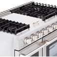 thumbnail image 2 of LYCAN 48 Inch Slide-in Freestanding Double Gas Range with 6 Sealed Burner Cast Iron Grates and Primary Convection Oven in Stainless Steel, 2 of 5