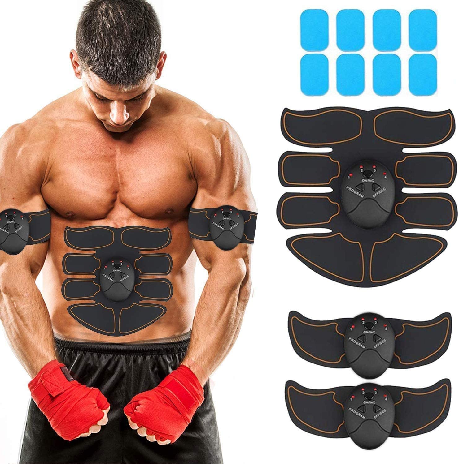 JoJoMooN Muscle Toner Abdominal Toning Belt EMS ABS Toner Body Muscle
