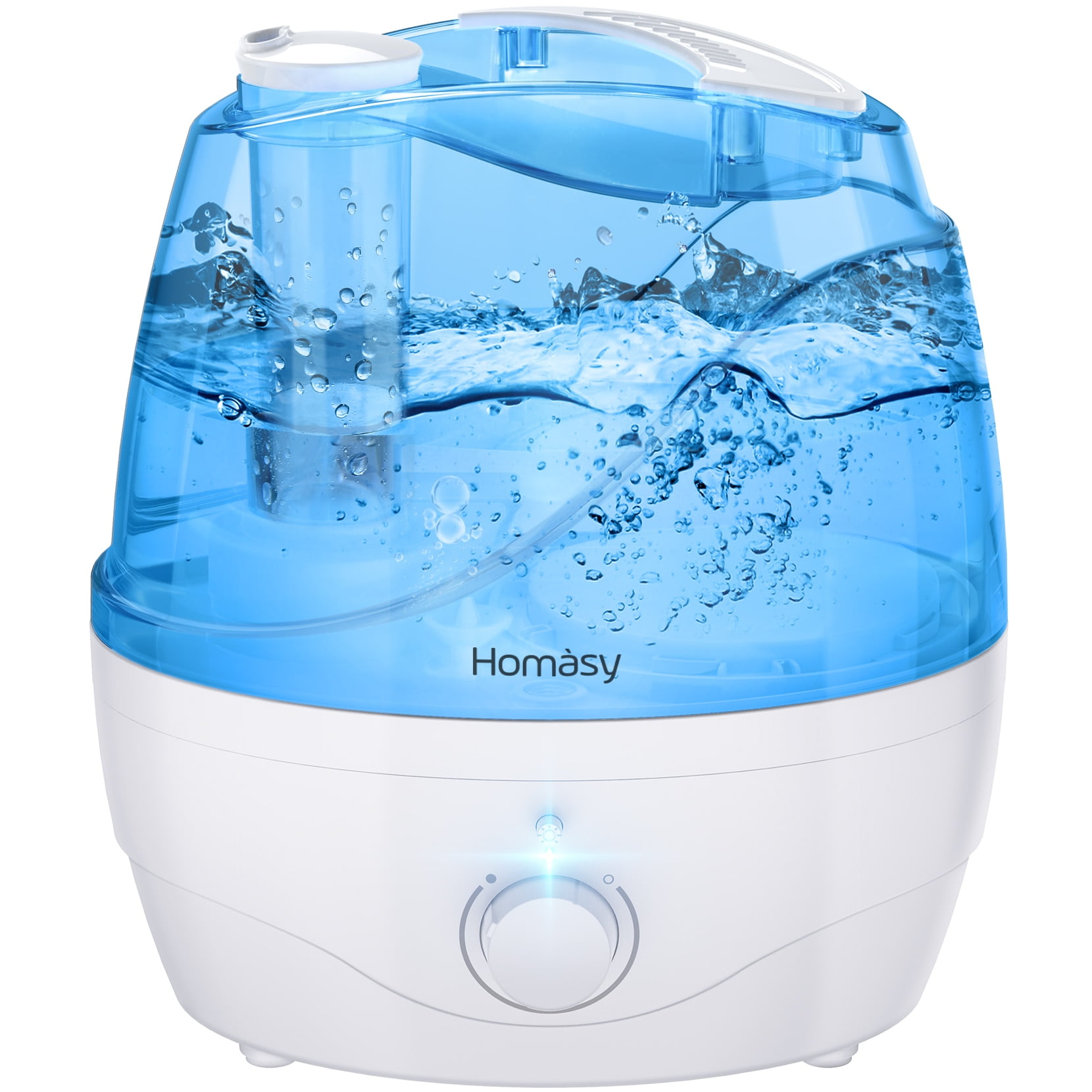 Homasy Cool Mist 2.5L Essential Oil Diffuser,Top-Fill Air Dial Knob,28dB Ultra-Quiet Humidifier with Warm Night Light,30h Working Time,BPA Free for Baby Bedroom,Home Office Yellow
