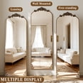 thumbnail image 6 of AUROMIR 71"x 32" Arched Floor Mirror Full Length Mirror Baroque Vintage Mirror with Carved Frame, Antique Bronze, 6 of 6