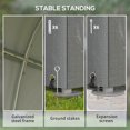 thumbnail image 4 of 4x6ft Outdoor Storage Shed Tent, Light Grey Portable Motorcycle & Bike Cover with UV-Resistant PE Canopy and Galvanized Steel Frame for Garden Tools, Patio or Backyard Use, 4 of 7