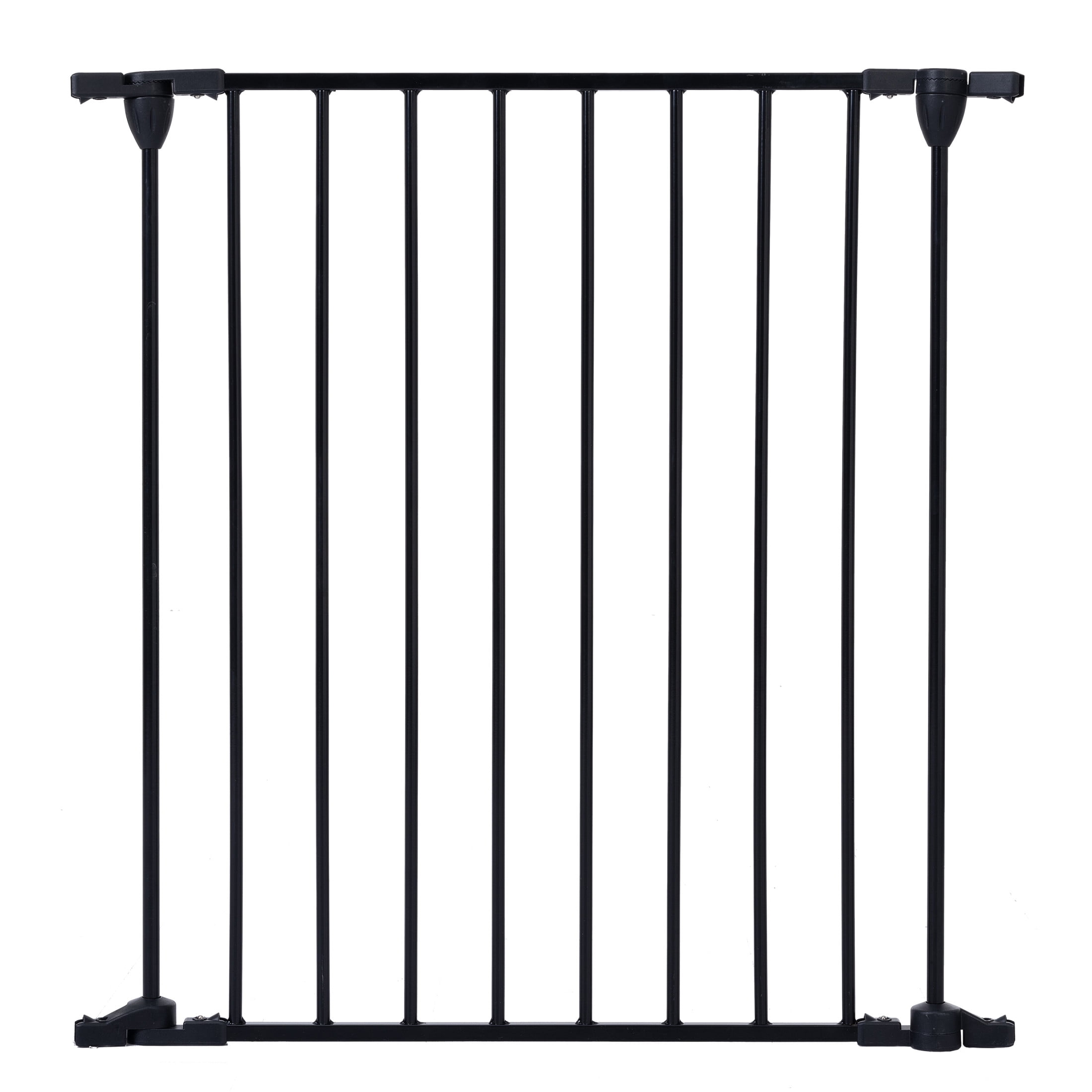 Noble House 200" Adjustable Metal Safety Gate, 8-Panel Play Yard with Walk-Through Door for Pets and Babies, Black