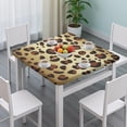 thumbnail image 3 of Gold and Brown Of Leopard Print Square Fitted Tablecloth with Elastic Edge,Square Table Cover,Washable Elastic Table Cover for Home Kitchen Party Decor 36"x36", 3 of 6