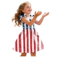 thumbnail image 5 of KPOPLK 4th of July Toddler Girl Outfit Dress Smocked USA Sleeveless Tie Strap Fouth of July Dresses Kids Patriotic Clothes(1-2 Years,Hot Pink), 5 of 6