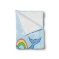 thumbnail image 2 of Narwhal Soft Flannel Fleece Throw Blanket, Abstractal Whale with Horn Flying in the Sky Among Clouds and Rainbow, Cozy Plush for Indoor and Outdoor Use, 50" x 60", Multicolor, by Ambesonne, 2 of 5