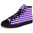 thumbnail image 5 of Aidianart Womens Striped High Top Shoes High Top Canvas Sneakers Size 14, 5 of 5