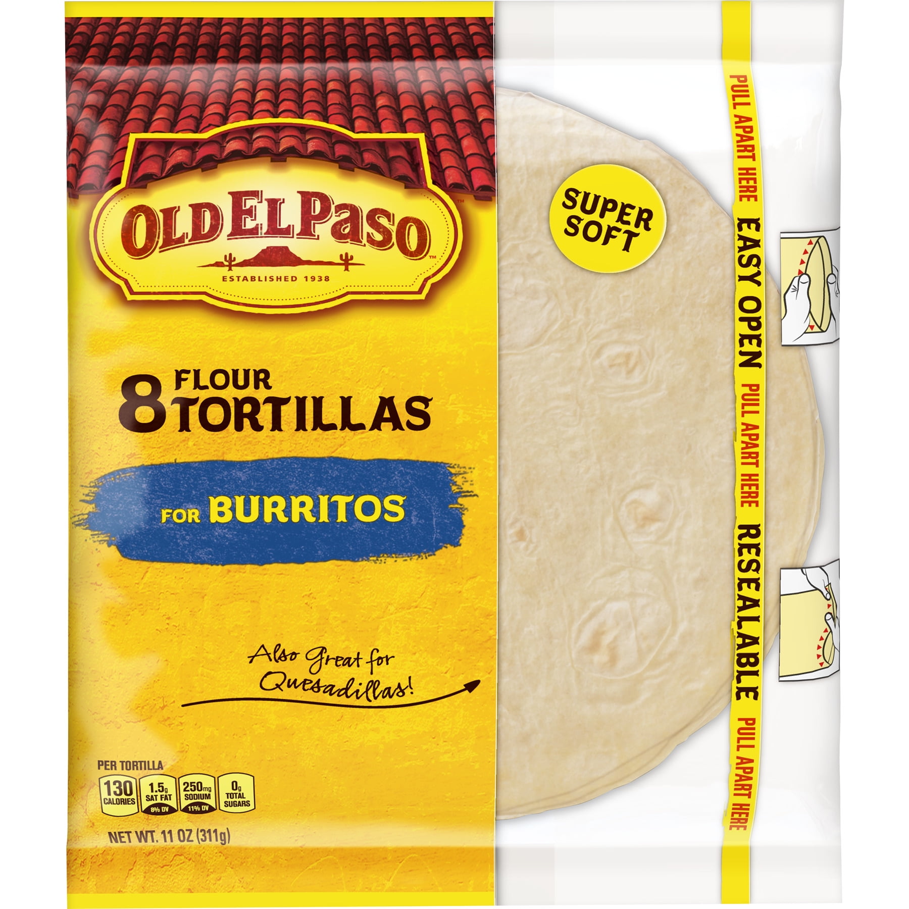 Old El Paso Flour Tortilla Shells, 8 Ct, 11 oz Box