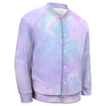thumbnail image 5 of Pink Holographic Pastel Color Baseball Jersey Fashion Ribbed Sleeve Man Women's Jacket Motion Tops XXS-6XL, 5 of 7