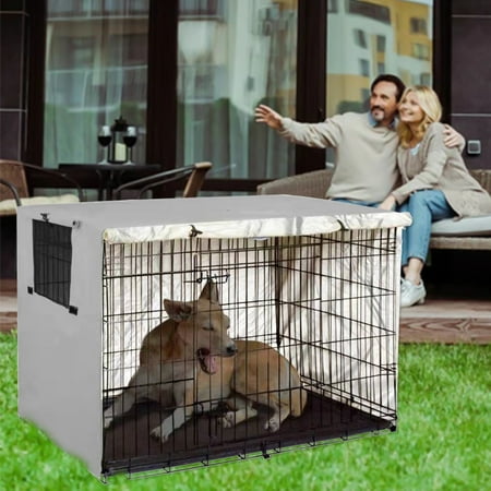 Vikakiooze 2023 Promotion on sale Dog Crate Cover Dog Kennel Cover For Medium And Large Dog Heavy Duty Oxford Fabric Pet Kennel Cover Waterproof -UV Dog Cage Cover With Mesh Window