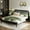 Black + Dark Gray Fabric, variant on Christopher Knight Home Solid Wood King Bed Frame with Upholstered Headboard and High Base, Gray+Light Gray