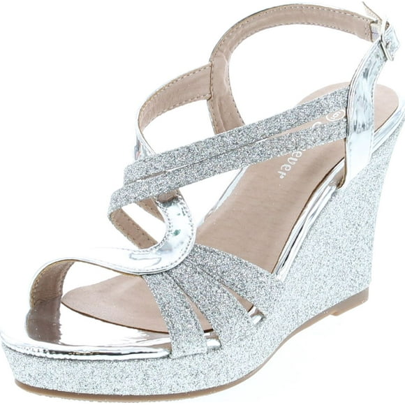 Silver Wedge Sandals