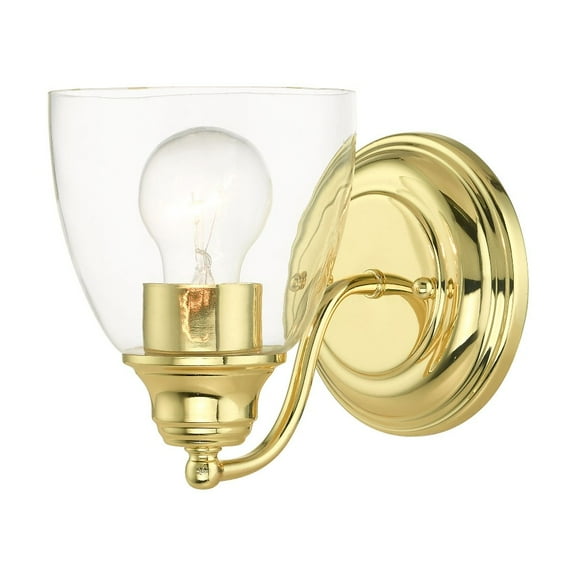 1 Light Bathroom Light in Transitional Style-7 inches Tall and 5.38 inches Wide-Polished Brass Finish Bailey Street Home 218-Bel-4363206