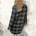 thumbnail image 4 of Dxzfnsa Cardigans for Womens Casual Solid Color Plaid Hoodless Jackets Lightweight Soft Fall Coat, 4 of 9