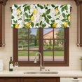 thumbnail image 6 of Lemon Fruit Curtain Valances for Windows, Kitchen Valance Window Treatments Panel 2 Pack, Spring White Flowers Green Leaves Rod Pocket Short Curtains for Bathroom Bedroom 60 x 18 Inch, 6 of 8