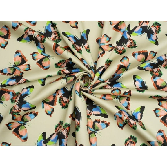 Minerva Exclusive Expressive Butterflies Cotton Sateen Fabric - per yard