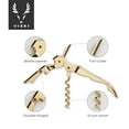 thumbnail image 4 of Viski 24k Gold Corkscrew Wine Opener with Foil Cutter, Manual Bottle Opener, 4 of 7