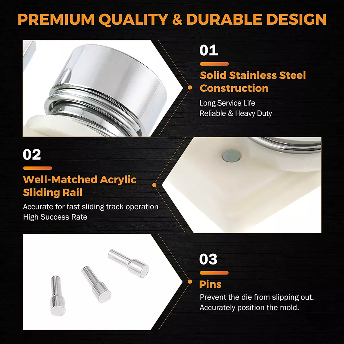 Badge Punching Die Round Button Mold 25/32/37/44/58/75MM Button Stamp Sets Stencil Inserts Round Die Mold Printing Form Cutting Form Metal Form Stamp Set ,Easy Pressing