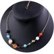 thumbnail image 1 of UBIUO Handmade Galaxy Solar System Universe Eight Planets Guardian Star Natural Stone Beads Pendant Necklace Womens Jewelry sidewards gold -, 1 of 4