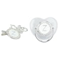 thumbnail image 2 of Silicone Baby Pacifier Silver A-Z Letters Safe BPA Free One Piece Seamless Pacifier with Lid for Infant 6-18 Months, 2 of 7
