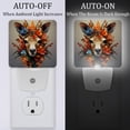 thumbnail image 2 of Floral LED Square Night Light - Energy Efficient Plug-in Nightlight with Auto Sensor for Bedroom, Bathroom, and Hallway - Soft Glow Illumination - White, Pack of 2, 2 of 6