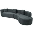 thumbnail image 6 of Harper & Bright Designs Modern Curved Floor Sofa Set, Modular Sectional Sponge Couch for Living Room, 2 PC Free Combination No Assembly Foam-Filled Sofa, Gray, 6 of 21