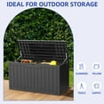 thumbnail image 3 of ModFusion 100-Gallon Lockable Outdoor Storage Deck Box, Weather-Resistant Resin, Perfect for Patios, Gardens, and Poolside Seating, Dark Gray, 3 of 10