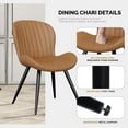 thumbnail image 5 of Hawsaiy Upholstered Dining Chairs Set of 6, Modern Kitchen Chairs with Backrest and Metal Legs, 19" Seat Height,Brown, 5 of 9