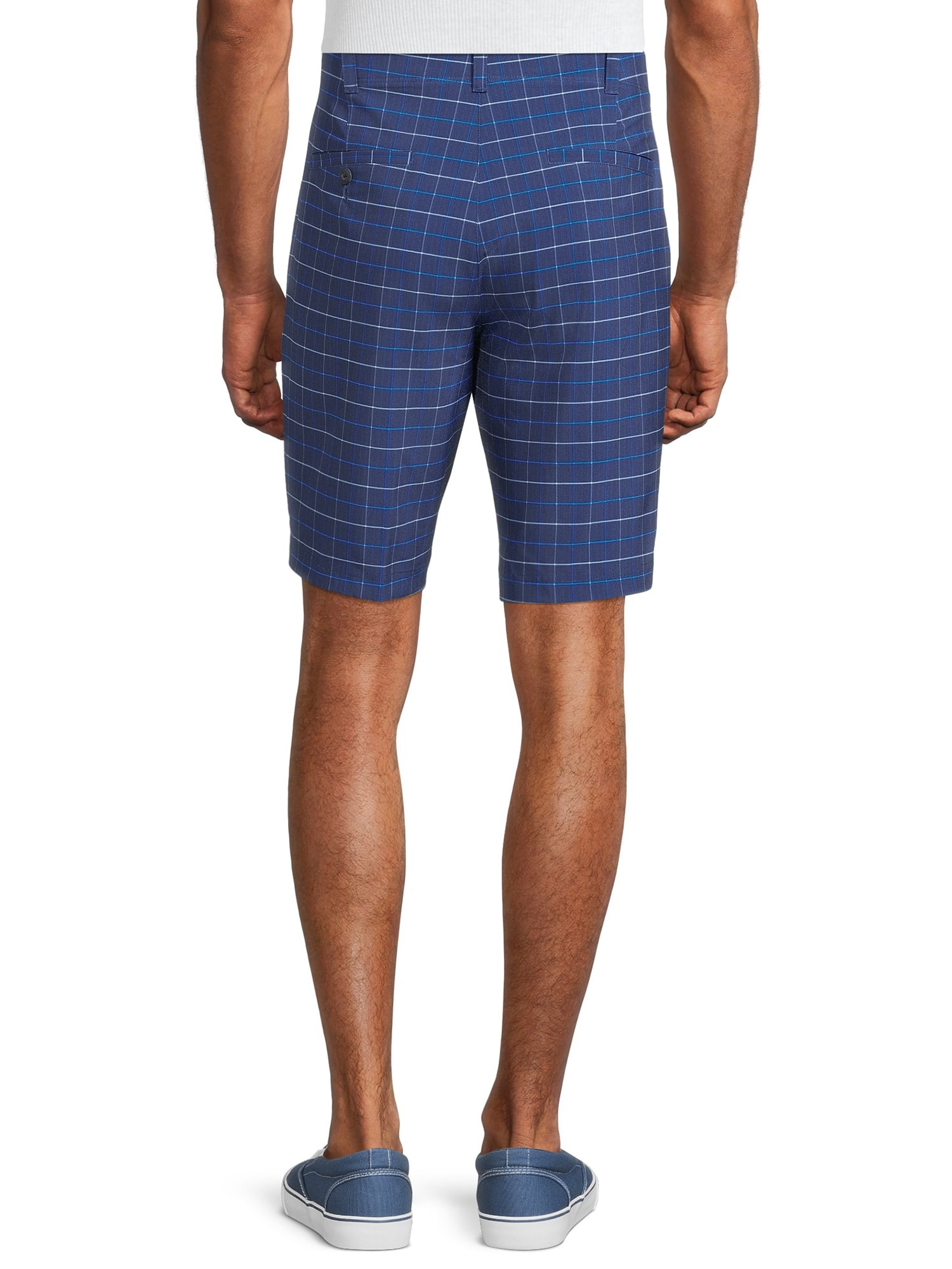 Ben Hogan Men's and Big Men's Performance Plaid Active Flex Waistband 4-Way Stretch Golf Shorts, up to size 54