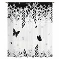 thumbnail image 2 of Black Spring Botanical Sheer Curtains 84 Inches Long, Weeping Eucalyptus Butterfly Light Filering Curtains, Breathable Simi Curtain Privacy Drapes for Living Room Bedroom Lightweight Window Treatment, 2 of 9