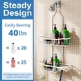 thumbnail image 4 of VANCORE Shower Caddy, Upgraded Extended Length Shower Caddy Over Showerhead No Blocking to Shower Head, Rustproof Shower Organizer with Hooks Shampoo Soap Holder, Bathroom Large Hanging Shower Caddy, 4 of 6