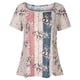 thumbnail image 4 of Puntoco moda mujer causal impresión blusa manga corta camiseta verano botón tops Puntoco Puntoco-2854, 4 of 8