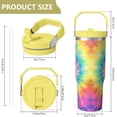 thumbnail image 4 of 30 Oz Tumbler Colored Tie-dyeing Tumbler with Lid and Straw, Birthday Gift Cup for Friend Women Men Coffee Travel Mug Thanksgiving Day Halloween Christmas Gift Water Bottle, 4 of 7