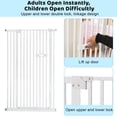 thumbnail image 5 of ZIHUI 59 Inch High Extra Tall Cat Gate with Doors Locks Narrow Bar Spacing, Pressure Mounted 1.38inch Door Page Fence Spacing, Cat Door Way Indoor Use, White, 5 of 8