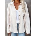 thumbnail image 3 of Coloody Womens Corduroy Shirts Casual Long Sleeve Button Down Blouses Loose Tops, 3 of 4