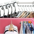 thumbnail image 4 of Trianu Space Saving Hangers Metal Clothes Hangers 6X2 Slots Magic Plastic Hanger Cascading Hanger Updated Hook Design Closet Organizer Hanger (Pack of 6), 4 of 6