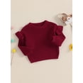 thumbnail image 5 of Toddler Baby Girls Spring Knit Sweater 3 6 9 12 18 24 Months 2T 3T Long Sleeve O Neck Solid Color Pullover Knitwear, 5 of 9