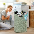 thumbnail image 5 of Yayeee Freestanding Laundry Hamper with Handle Collapsible Large Storage Basket for Clothes, Retro Green Abstract, 5 of 7