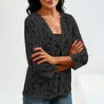 thumbnail image 7 of Lmueinov Women Lace Open Front Cardigan Sweaters 3/4 Sleeve V-Neck Scalloped Hem Summer Casual Loose Fit Top Solid Color lightweight Stretchy Beach Cover Up, 7 of 7