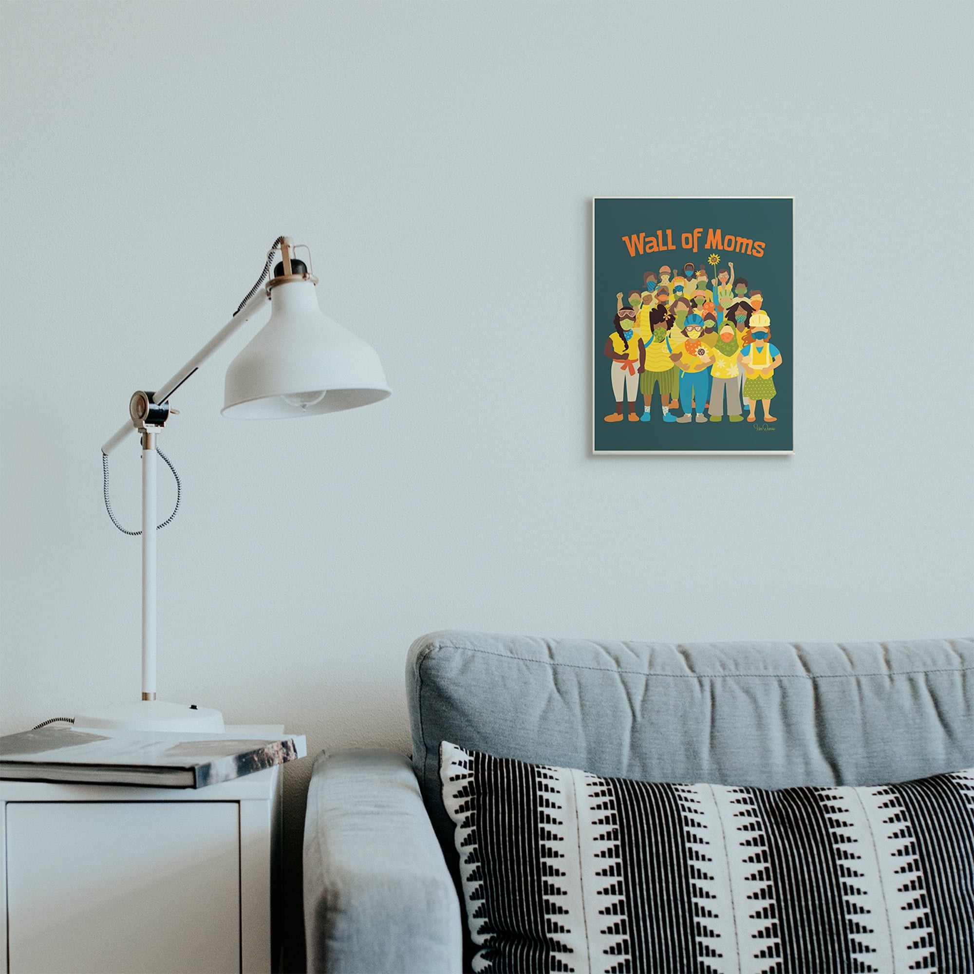 Stupell Industries Wall of Moms Illustration Social Justice Statement Wall Plaque, 10 x 15, Design by Kris Duran