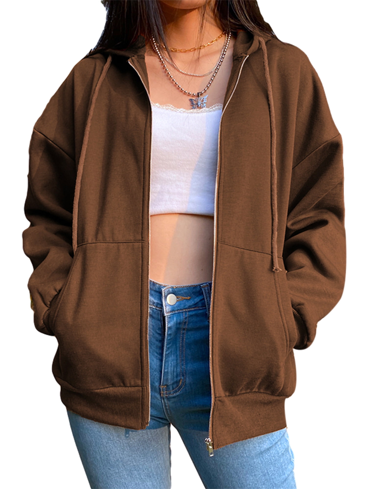 oversized zip up hoodie outfit