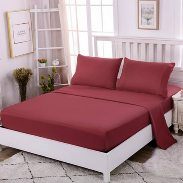 Sábana ajustable Funda de almohada Juego de fundas de colchón Home Hotel Juego de sábanas de poliéster Queen 4pcs / set Guardurnaity HA5199-09B