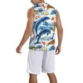 thumbnail image 5 of Easygdp Marine Animals Men's Mesh Basketball Jersey Quick Drying Sleeveless Shirts Fitted Muscle Tank Tops Sport Round Neck T-Shirt - XX-Large, 5 of 9