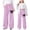 Purple, variant on Girls Wide Leg Cargo Pants with Bow Tie, Elastic High Waist Baggy Sweatpants Pockets Loose Streetwear for