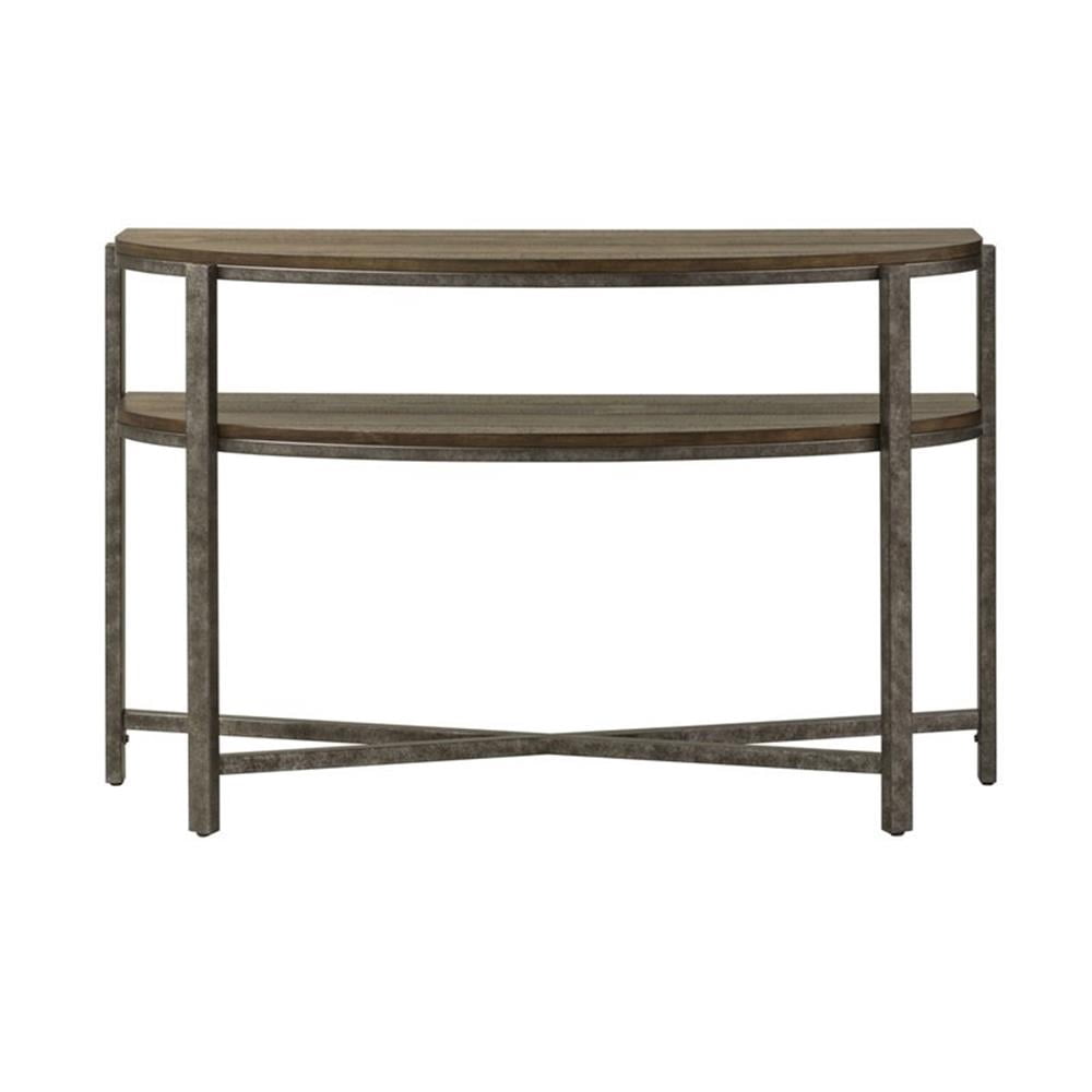 Liberty Furniture Breckinridge Demilune Sofa Table in Medium Brown