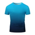 thumbnail image 4 of Black Men T Shirt Black Undershirts Men Shirts for Men Short Sleeve Casual Tops Loose Crew Neck Blouse Fashion Gradient Color Beach Athletic Summer Clothes, 4 of 5