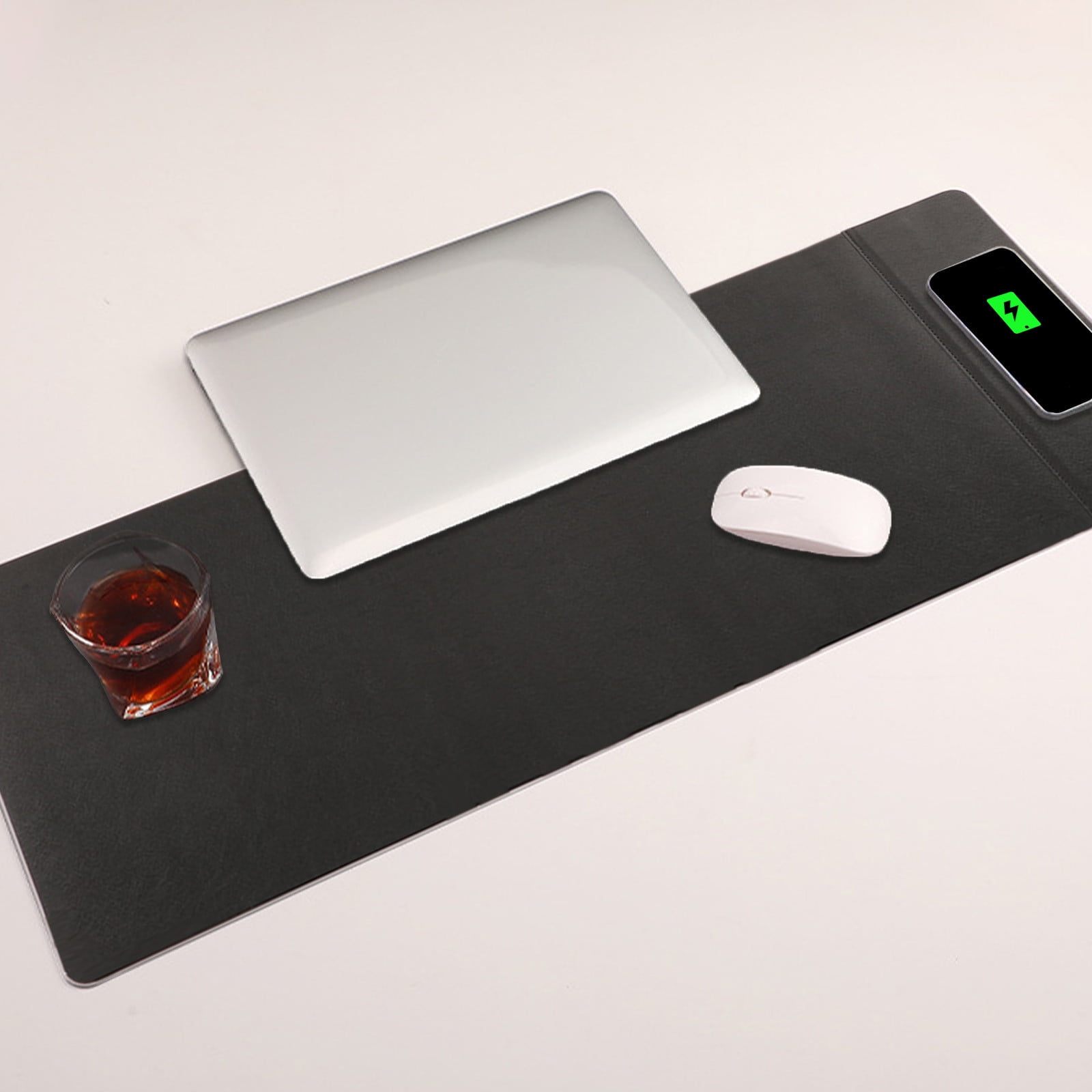 Usloyux Under $5 15W Fast Charging Mouse Pad, Multifunction Wireless Charging Stand, Office Computer Folding Desk Mat, Phone Charger Pad for Work Gaming