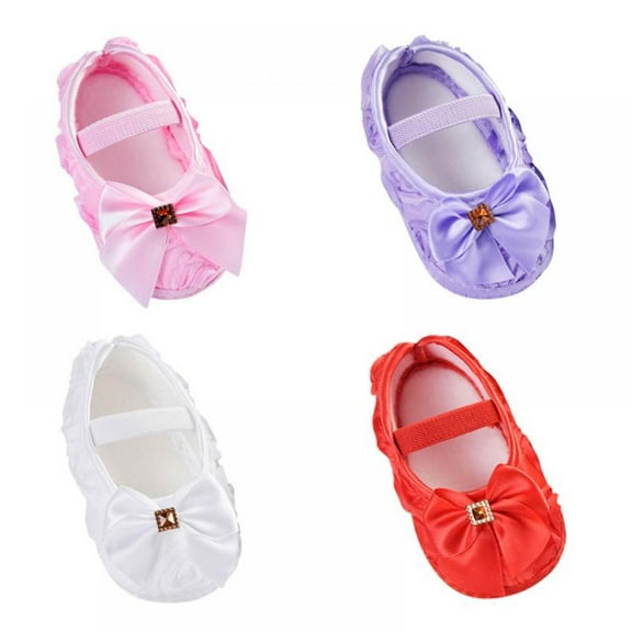 Newborn Infants Baby Girls Bowknot Princess Shoes Soft Crib Shoes Moccasin Prewalkers