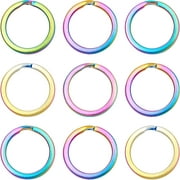 Pandahall 10Pcs 16mm Stainless Steel Keychain Rings Flat Round Split Ring Clasp Connector Findings Multi-Color for Home Car Keys Organization