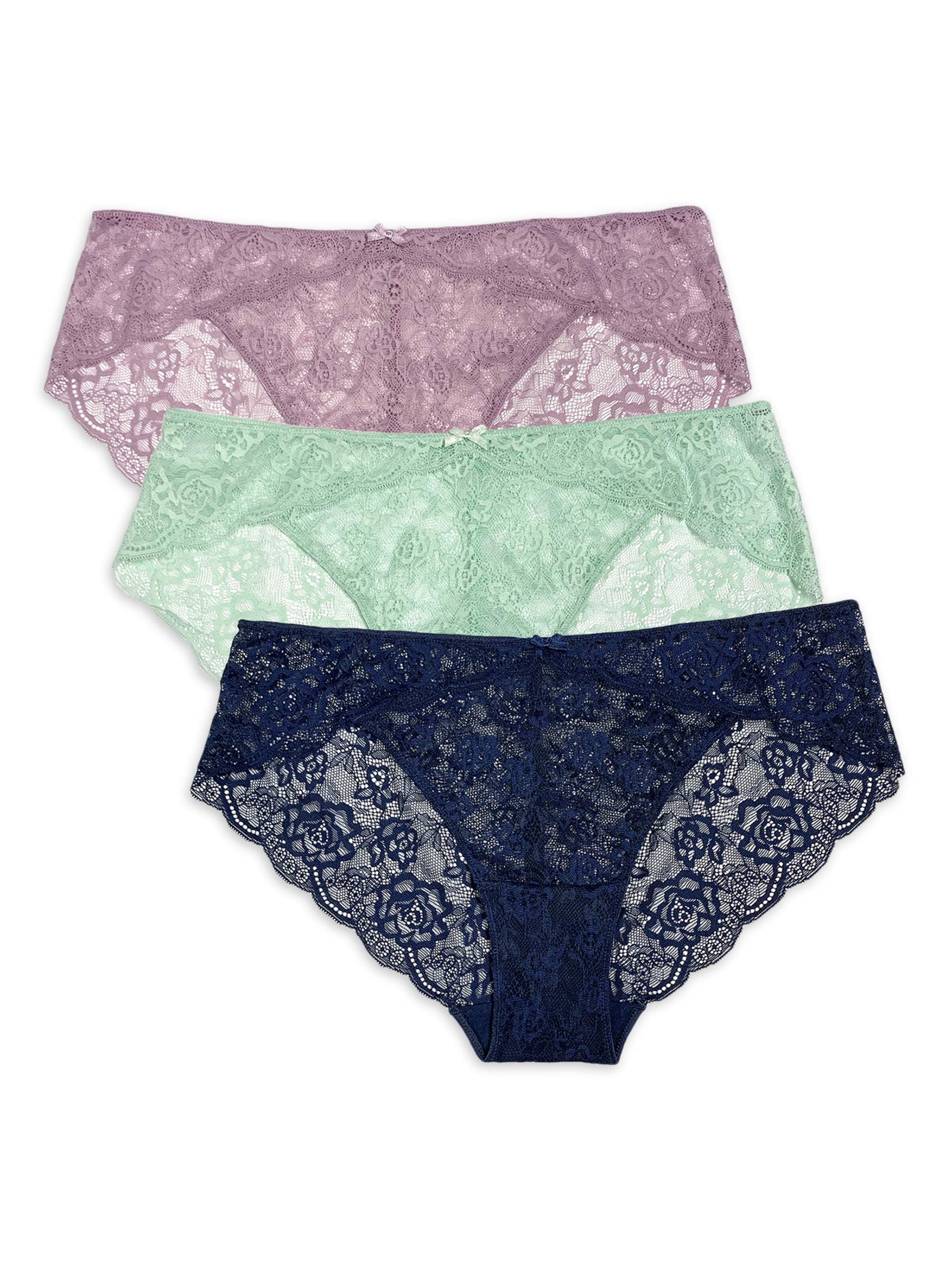 Secret Treasures Women's Lace Bikini Panties, 3Pack