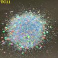 thumbnail image 1 of 20 g/bolsa láser hexágono holográfico brillo grueso puntas de uñas polvo de brillo copos de sirena brillo resina cristal barro Tan Jianjun unisex, 1 of 2